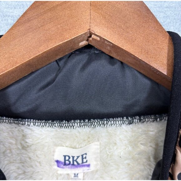 BKE Womens Sherpa Fleece Leopard Print Quarter Zip Pullover Sz M - Picture 4 of 5